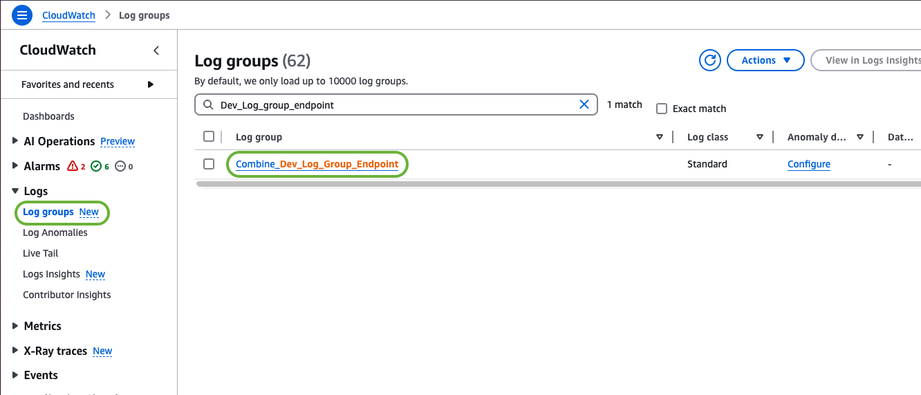 Endpoints Log Group
